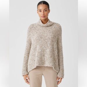EILEEN FISHER 100% Peruvian Alpaca Loop Boxy Fit Turtleneck Sweater